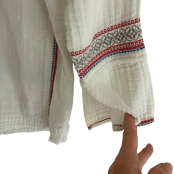 Johnny Was Nargis Embroidered Gauze Tunic Natural Size Small - Picture 7 of 15
